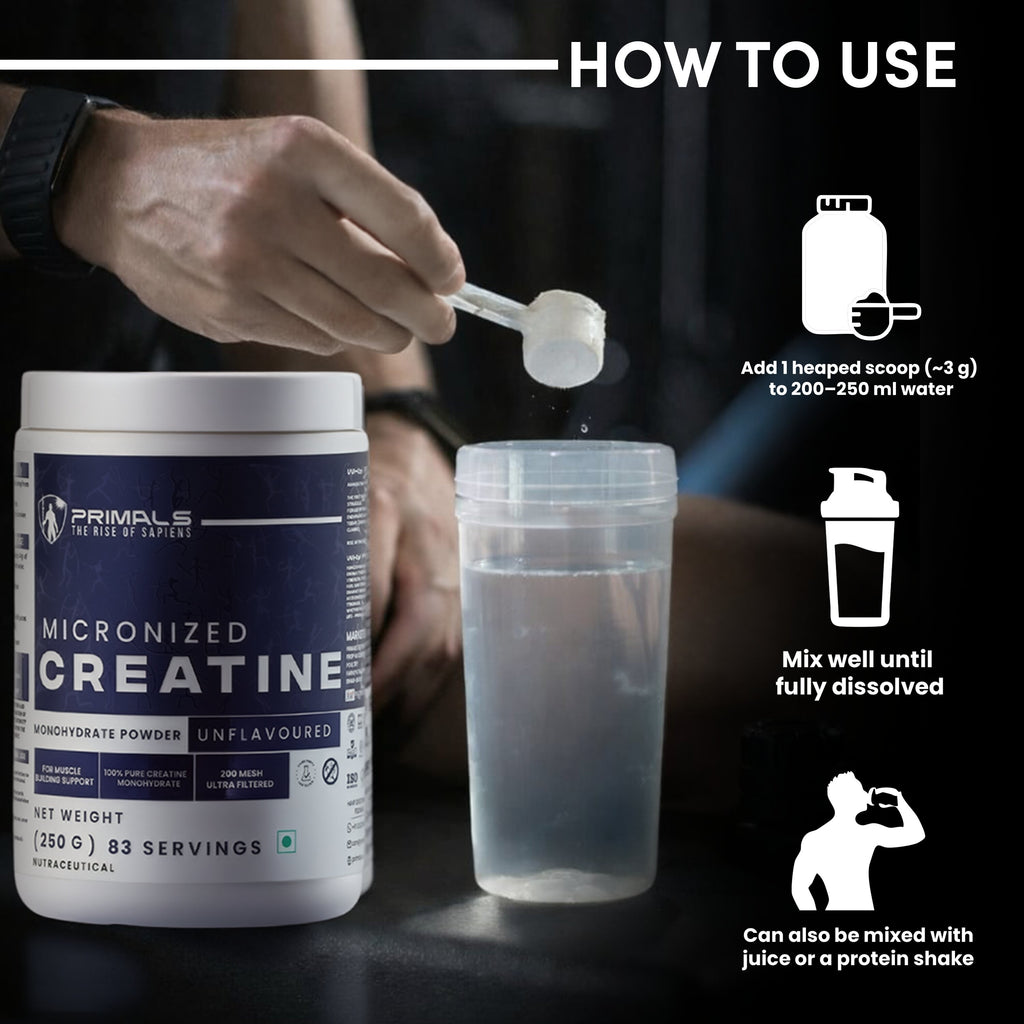 Unflavoured Micronised Creatine Monohydrate Powder 250GM