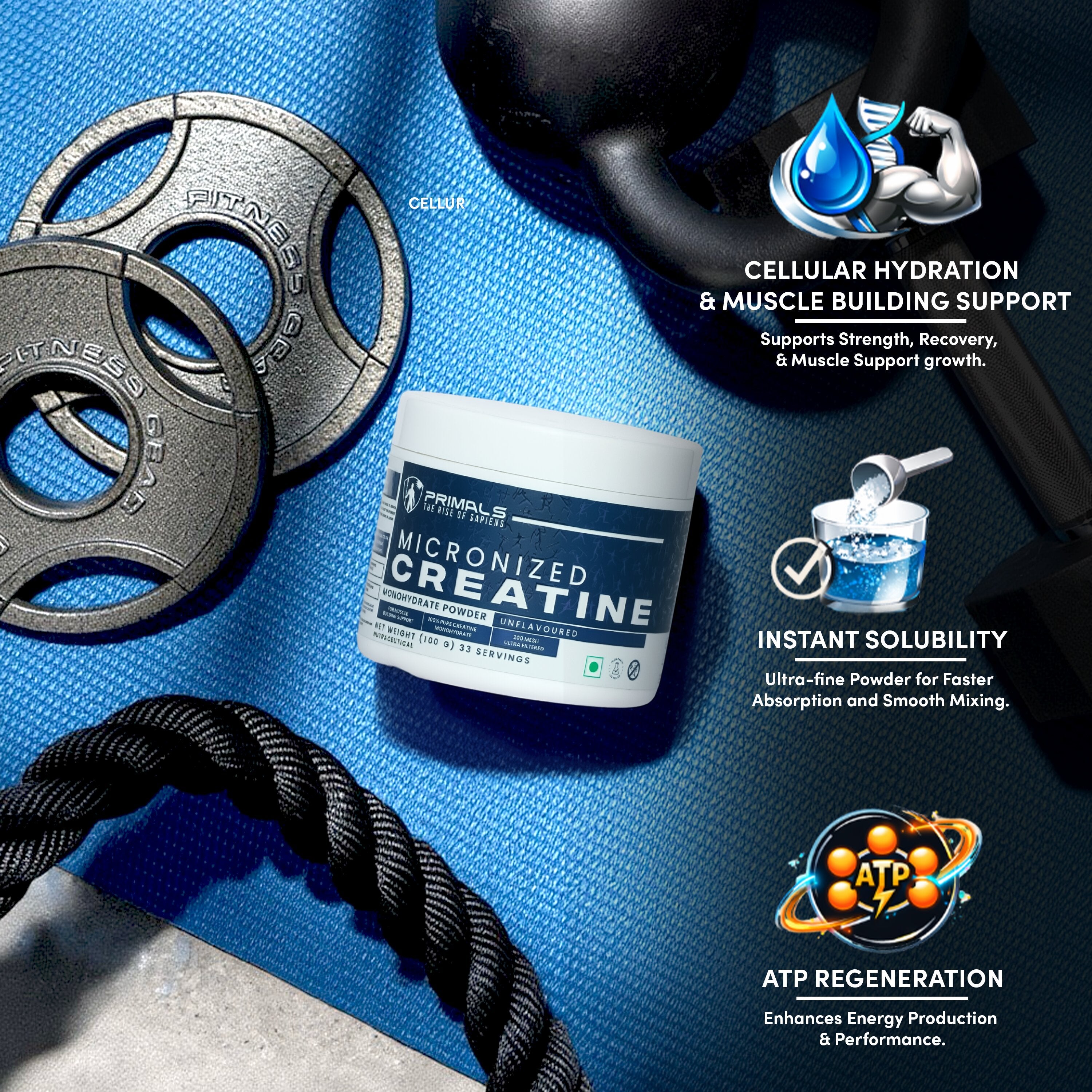 Unflavoured Micronised Creatine Monohydrate Powder 100GM