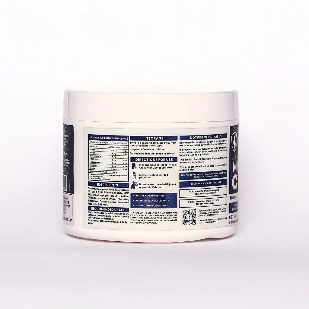 Frenzy Orange Micronised Creatine Monohydrate Powder 120GM