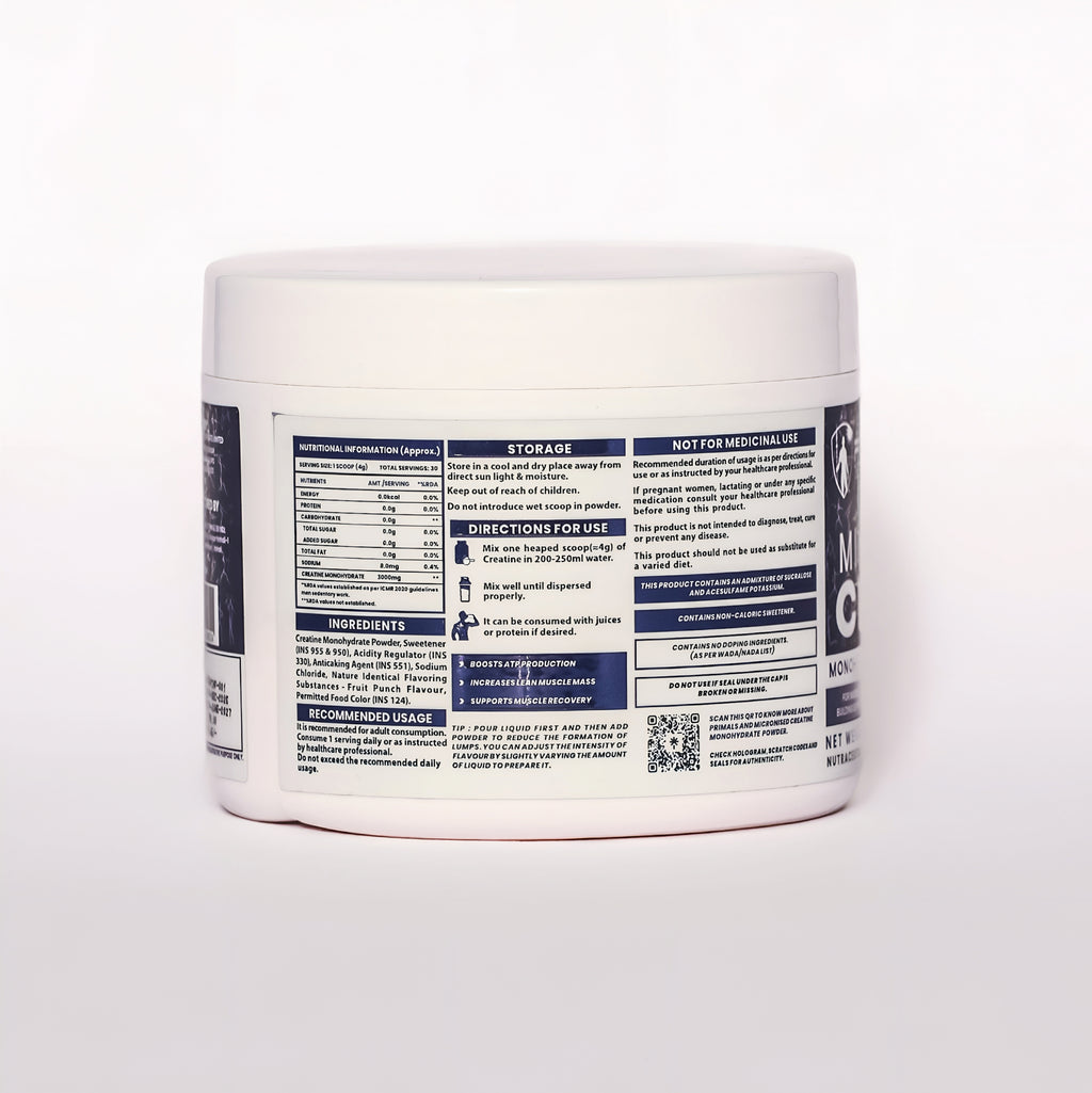 Fruit Punch Micronised Creatine Monohydrate Powder 120GM