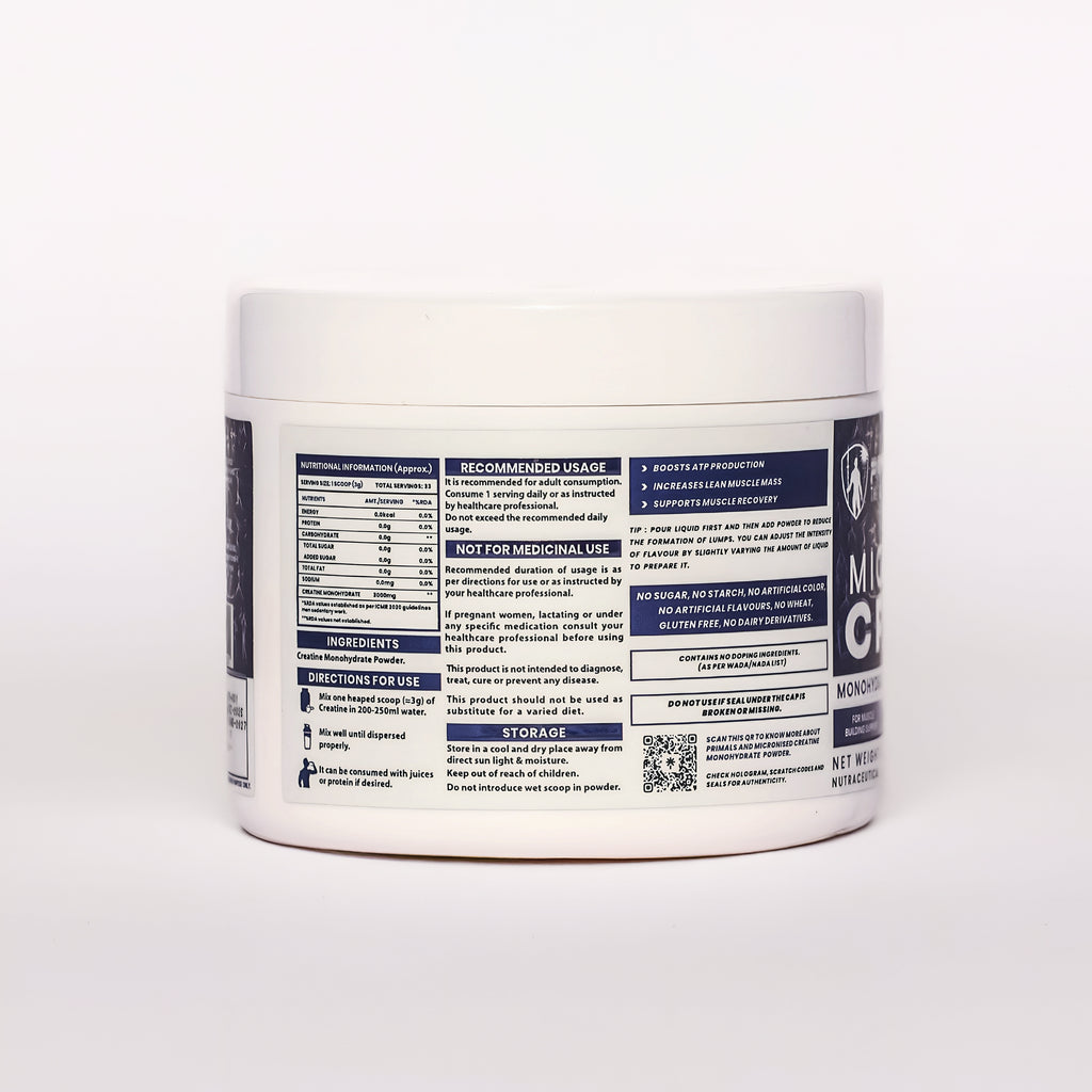 Unflavoured Micronised Creatine Monohydrate Powder 100GM