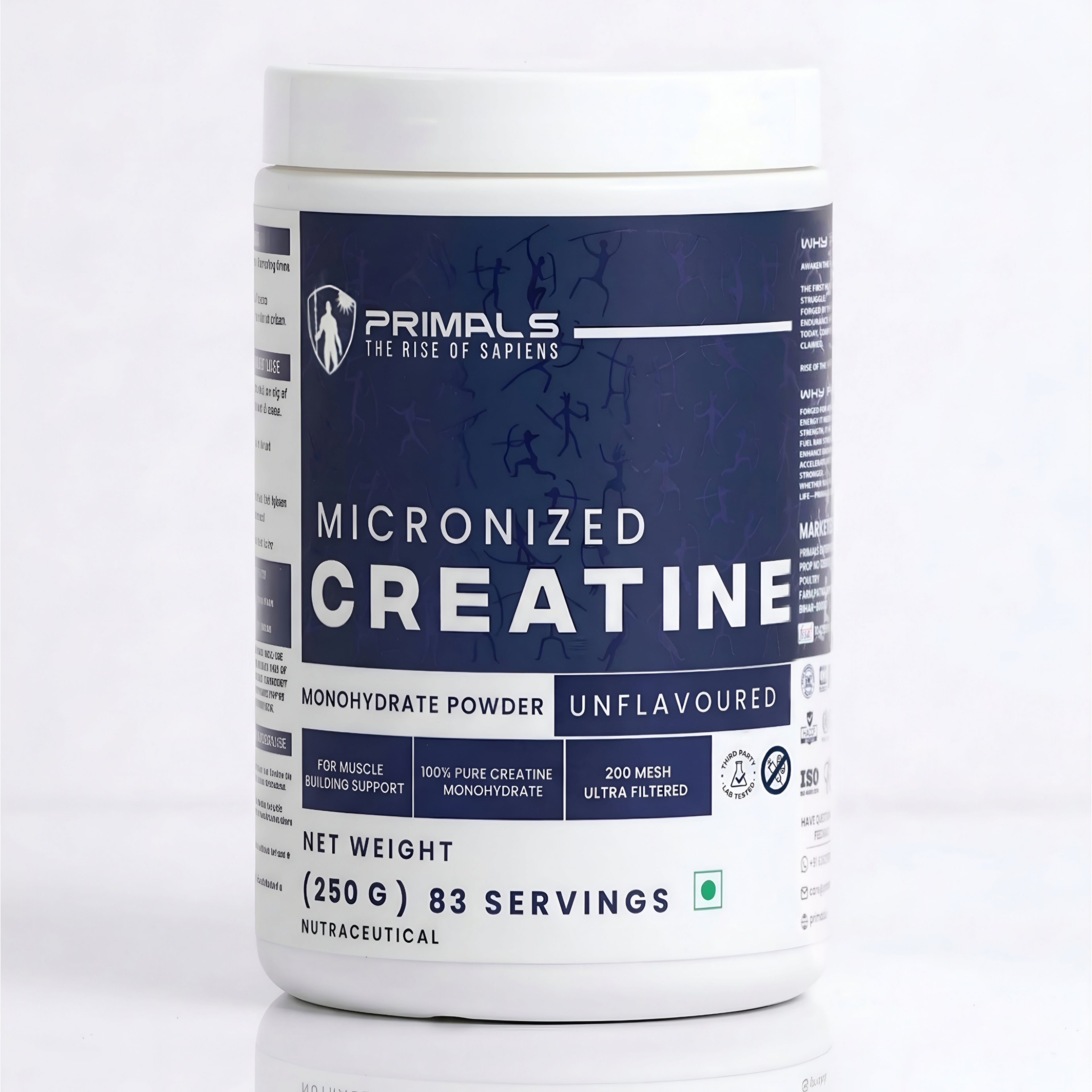 Unflavoured Micronised Creatine Monohydrate Powder 250GM