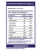 Unflavoured Micronised Creatine Monohydrate Powder 250GM