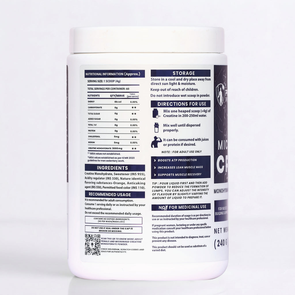 Frenzy Orange Micronized Creatine Monohydrate Powder 240GM